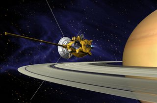PIA03883: Artists's Conception of Cassini Saturn Orbit Insertion
