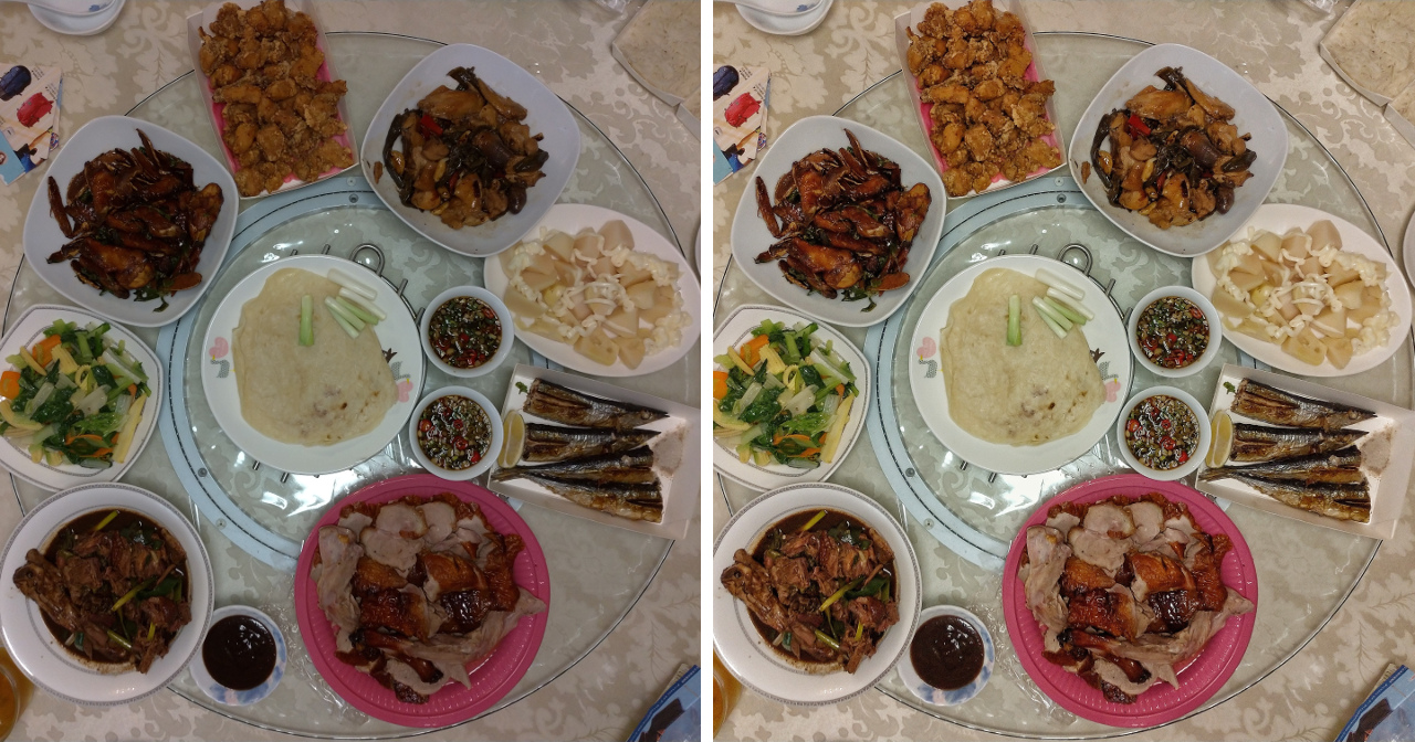 Dinner Photo: Before and After
