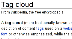 維基百科對 tag cloud 的定義