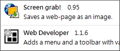 Web Developer and Screen Grab!
