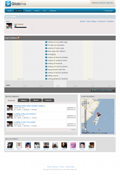 Globme My Profile Page Screenshot
